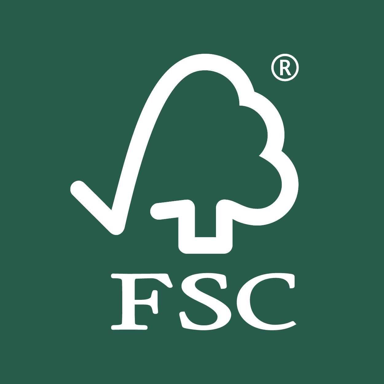 FSC Green logo emphasizing responsible forest management and sustainable sourcing for eco-conscious packaging.