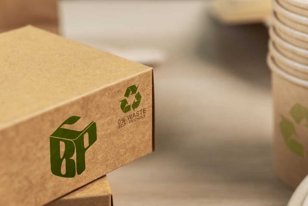 Custom packaging boxes with FSC-certified logo representing eco-friendly sourcing