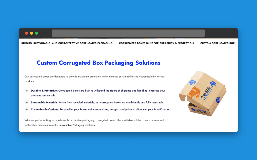 corrugated packaging box