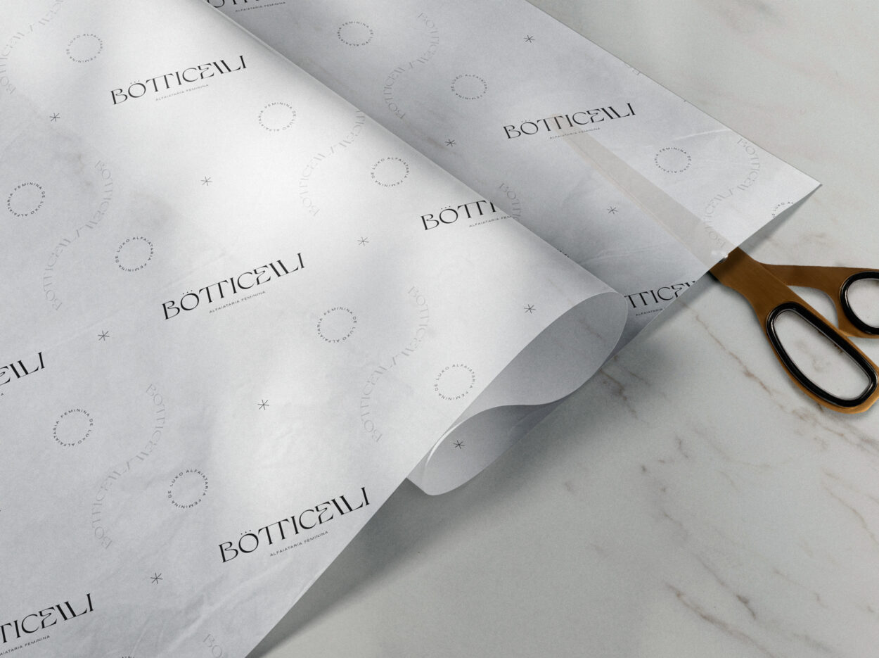 Premium quality custom tissue paper with subtle branding and soft textures for high-end packaging.