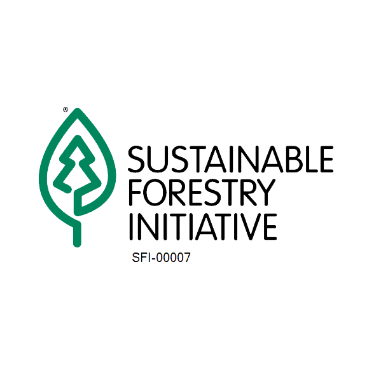 SFI (Sustainable Forestry Initiative) logo emphasizing responsible forest management and sustainable packaging materials.