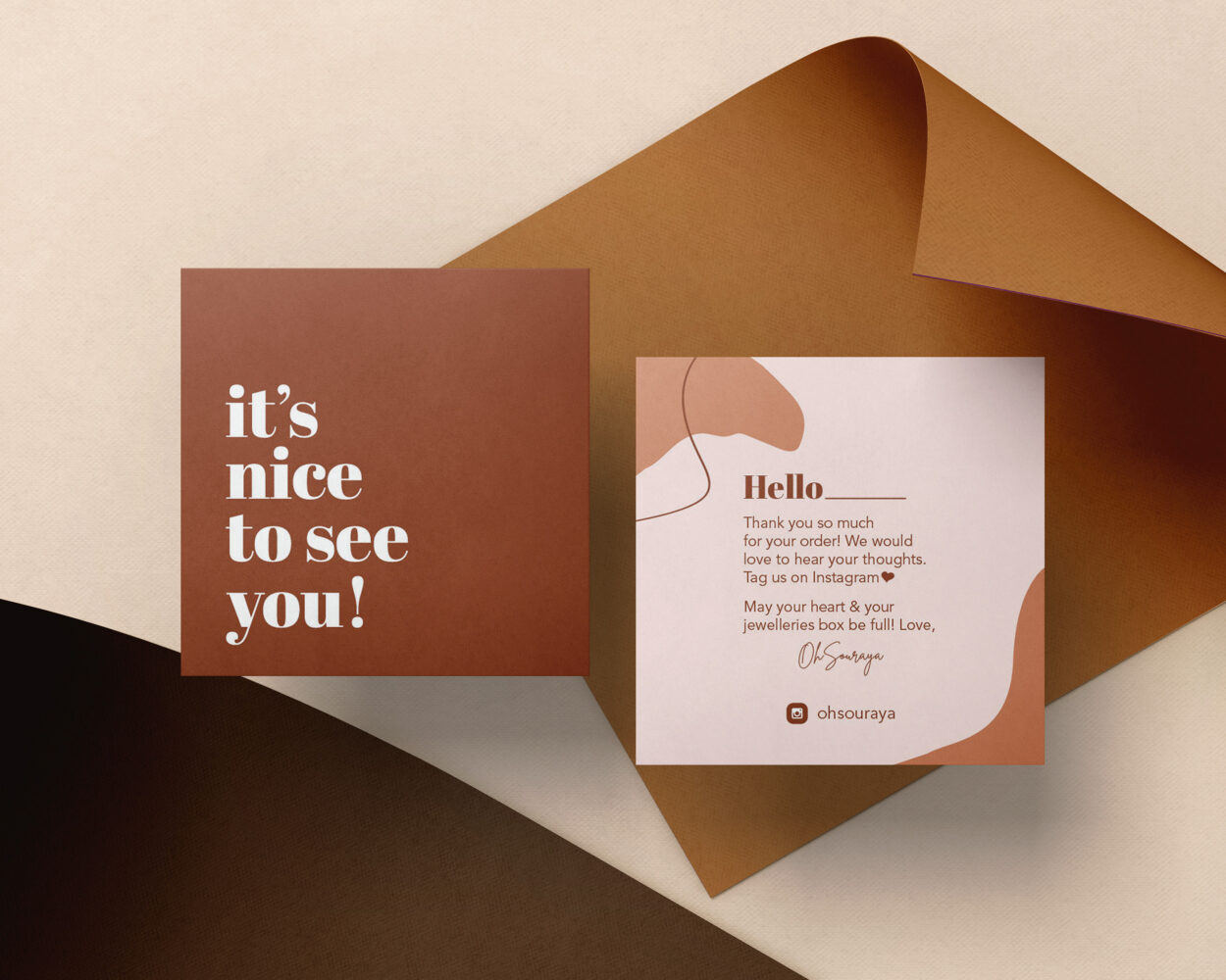 Elegant custom card with gold-embossed patterns, suitable for luxurious branding.